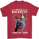 Not a Backrest Female Motorcycle Biker Mens T-Shirt 100% Cotton Red