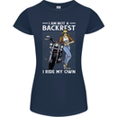 Not a Backrest Female Motorcycle Biker Womens Petite Cut T-Shirt Navy Blue