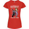 Not a Backrest Female Motorcycle Biker Womens Petite Cut T-Shirt Red