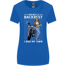 Not a Backrest Female Motorcycle Biker Womens Wider Cut T-Shirt Royal Blue