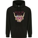 Not in the Mood Funny Highland Cow Childrens Kids Hoodie Black