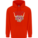 Not in the Mood Funny Highland Cow Childrens Kids Hoodie Bright Red