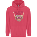 Not in the Mood Funny Highland Cow Childrens Kids Hoodie Heliconia