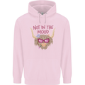 Not in the Mood Funny Highland Cow Childrens Kids Hoodie Light Pink