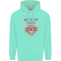 Not in the Mood Funny Highland Cow Childrens Kids Hoodie Peppermint