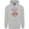 Not in the Mood Funny Highland Cow Childrens Kids Hoodie Sports Grey