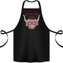 Not in the Mood Funny Highland Cow Cotton Apron 100% Organic Black