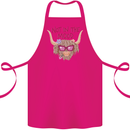 Not in the Mood Funny Highland Cow Cotton Apron 100% Organic Pink