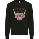 Not in the Mood Funny Highland Cow Kids Sweatshirt Jumper Black
