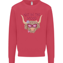 Not in the Mood Funny Highland Cow Kids Sweatshirt Jumper Heliconia