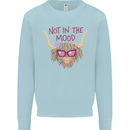 Not in the Mood Funny Highland Cow Kids Sweatshirt Jumper Light Blue