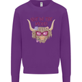 Not in the Mood Funny Highland Cow Kids Sweatshirt Jumper Purple