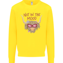 Not in the Mood Funny Highland Cow Kids Sweatshirt Jumper Yellow