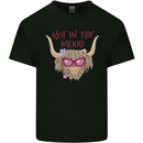 Not in the Mood Funny Highland Cow Kids T-Shirt Childrens Black