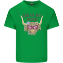 Not in the Mood Funny Highland Cow Kids T-Shirt Childrens Irish Green