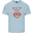 Not in the Mood Funny Highland Cow Kids T-Shirt Childrens Light Blue