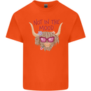 Not in the Mood Funny Highland Cow Kids T-Shirt Childrens Orange