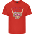Not in the Mood Funny Highland Cow Kids T-Shirt Childrens Red