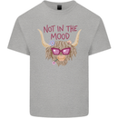 Not in the Mood Funny Highland Cow Kids T-Shirt Childrens Sports Grey