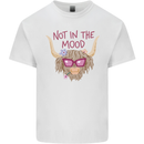 Not in the Mood Funny Highland Cow Kids T-Shirt Childrens White