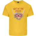 Not in the Mood Funny Highland Cow Kids T-Shirt Childrens Yellow