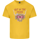 Not in the Mood Funny Highland Cow Kids T-Shirt Childrens Yellow