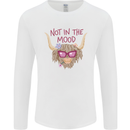 Not in the Mood Funny Highland Cow Mens Long Sleeve T-Shirt White