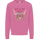 Not in the Mood Funny Highland Cow Mens Sweatshirt Jumper Azalea