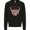 Not in the Mood Funny Highland Cow Mens Sweatshirt Jumper Black
