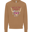 Not in the Mood Funny Highland Cow Mens Sweatshirt Jumper Caramel Latte