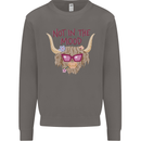Not in the Mood Funny Highland Cow Mens Sweatshirt Jumper Charcoal