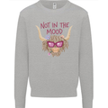 Not in the Mood Funny Highland Cow Mens Sweatshirt Jumper Sports Grey