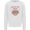 Not in the Mood Funny Highland Cow Mens Sweatshirt Jumper White