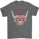Not in the Mood Funny Highland Cow Mens T-Shirt 100% Cotton Charcoal