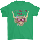 Not in the Mood Funny Highland Cow Mens T-Shirt 100% Cotton Irish Green