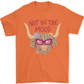 Not in the Mood Funny Highland Cow Mens T-Shirt 100% Cotton Orange