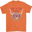 Not in the Mood Funny Highland Cow Mens T-Shirt 100% Cotton Orange