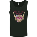 Not in the Mood Funny Highland Cow Mens Vest Tank Top Black