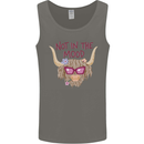 Not in the Mood Funny Highland Cow Mens Vest Tank Top Charcoal