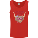 Not in the Mood Funny Highland Cow Mens Vest Tank Top Red