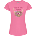 Not in the Mood Funny Highland Cow Womens Petite Cut T-Shirt Azalea