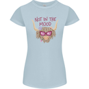 Not in the Mood Funny Highland Cow Womens Petite Cut T-Shirt Light Blue