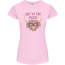 Not in the Mood Funny Highland Cow Womens Petite Cut T-Shirt Light Pink