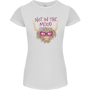 Not in the Mood Funny Highland Cow Womens Petite Cut T-Shirt White