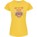 Not in the Mood Funny Highland Cow Womens Petite Cut T-Shirt Yellow