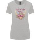 Not in the Mood Funny Highland Cow Womens Wider Cut T-Shirt Sports Grey