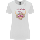 Not in the Mood Funny Highland Cow Womens Wider Cut T-Shirt White