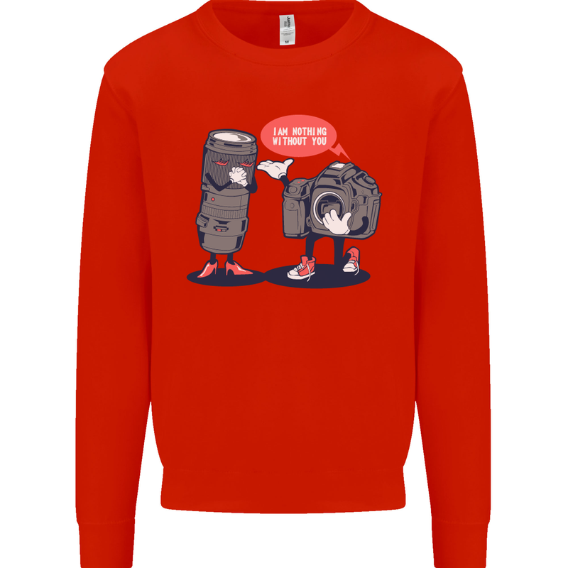 Nothing Without You Photography Photorapher Kids Sweatshirt Jumper Bright Red