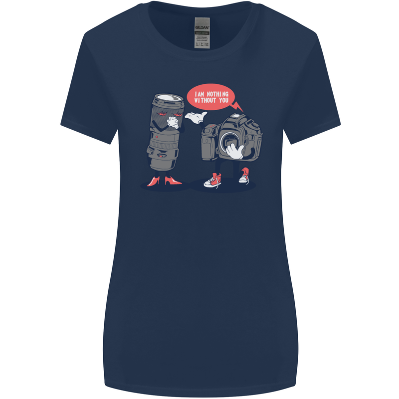 Nothing Without You Photography Photorapher Womens Wider Cut T-Shirt Navy Blue