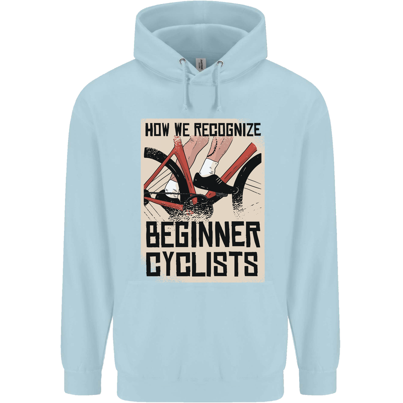 Novice Cyclists Funny Bicycle Cycling Childrens Kids Hoodie Light Blue